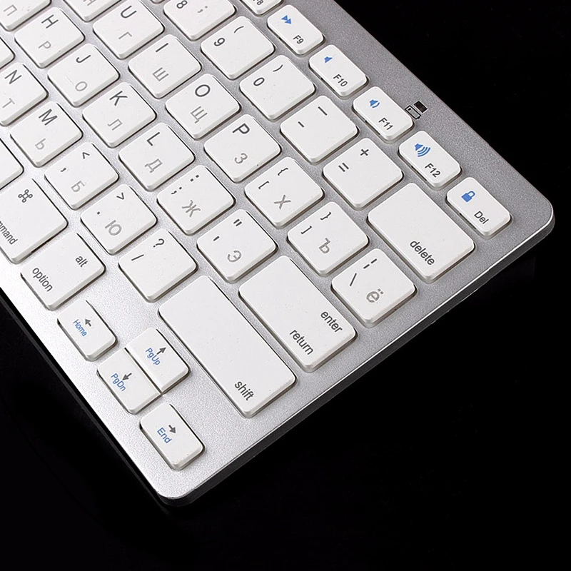 Русская Мини Беспроводная Bluetooth 3,0 тонкая клавиатура для Windows pc tablet 95AD