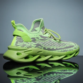 

Men Casual Shoes Man Summer Outdoor Sneakers Comfortable Air Mesh Shoes Man Blade Shockproof Mesh Lace-up Light Walking Sneakers