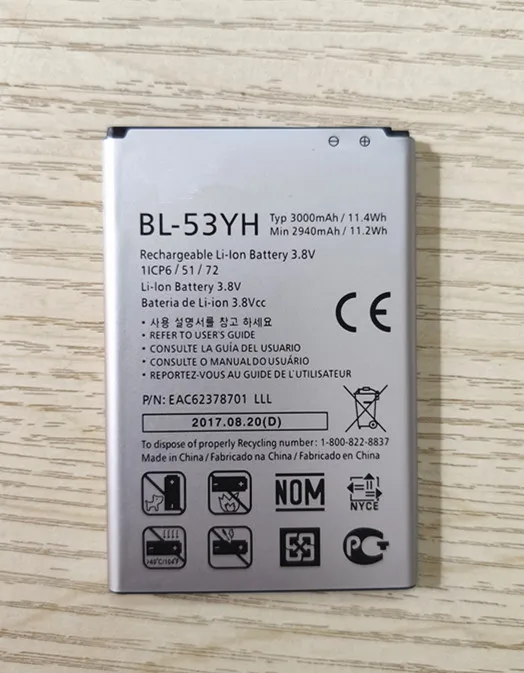Сменный аккумулятор BL-53YH 3000 мА · ч для LG Optimus G3 D830 D850 D851 D855 LS990 VS985 F400 | Мобильные