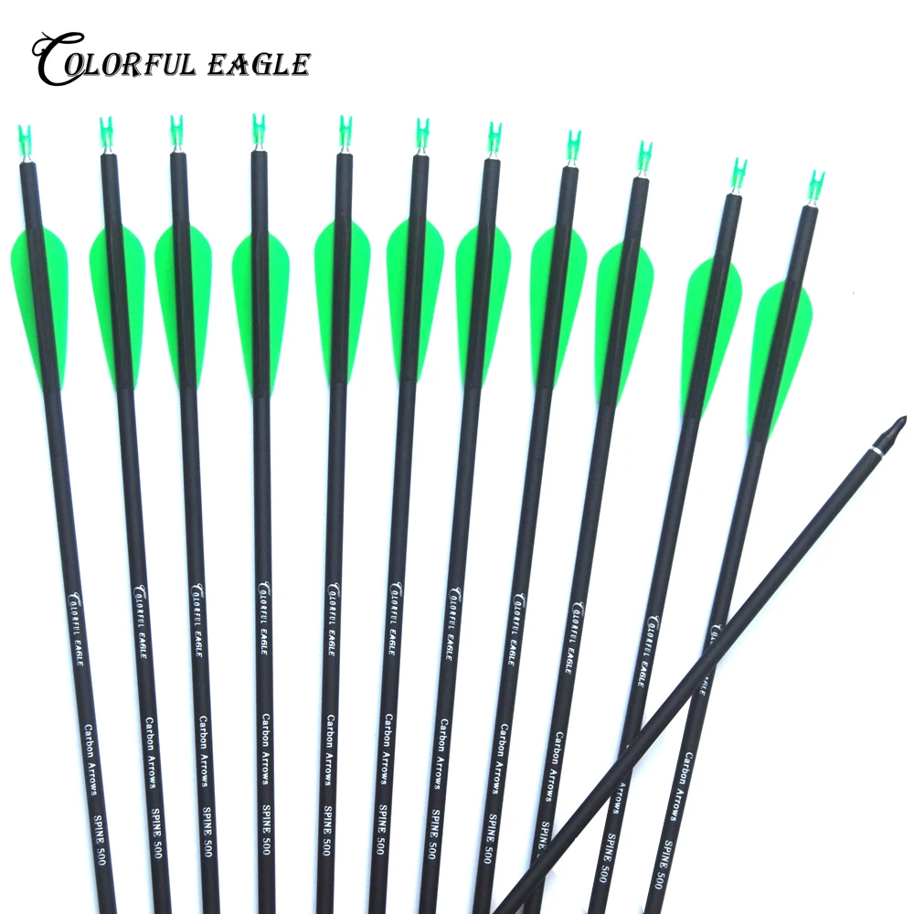 Frecce In Carbonio Colorful Eagle 28-31" 500 Spine Con Punte Rimovibili - Rosse/Nere