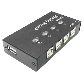 

IT-Well 4 Ports Manual Switch 4 in 1 Out USB Computer Printer Sharing Device, for Scanner/U Disk/Card Reader/Printer/Copy