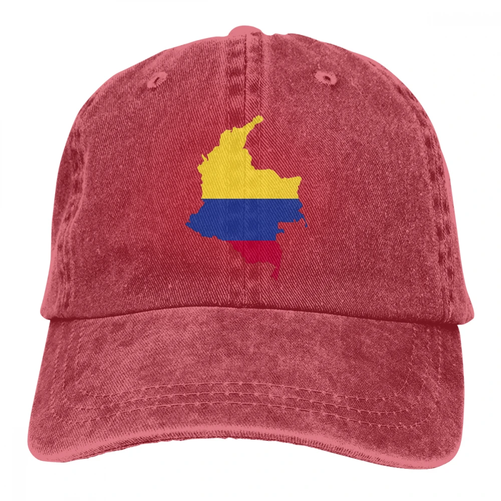 Карта с флагом внутри Колумбии Casquette глубокий Хизер унисекс Мужские Женские джинсовые бейсболка с ремешком кепки Регулируемый Гольф папа шляпа