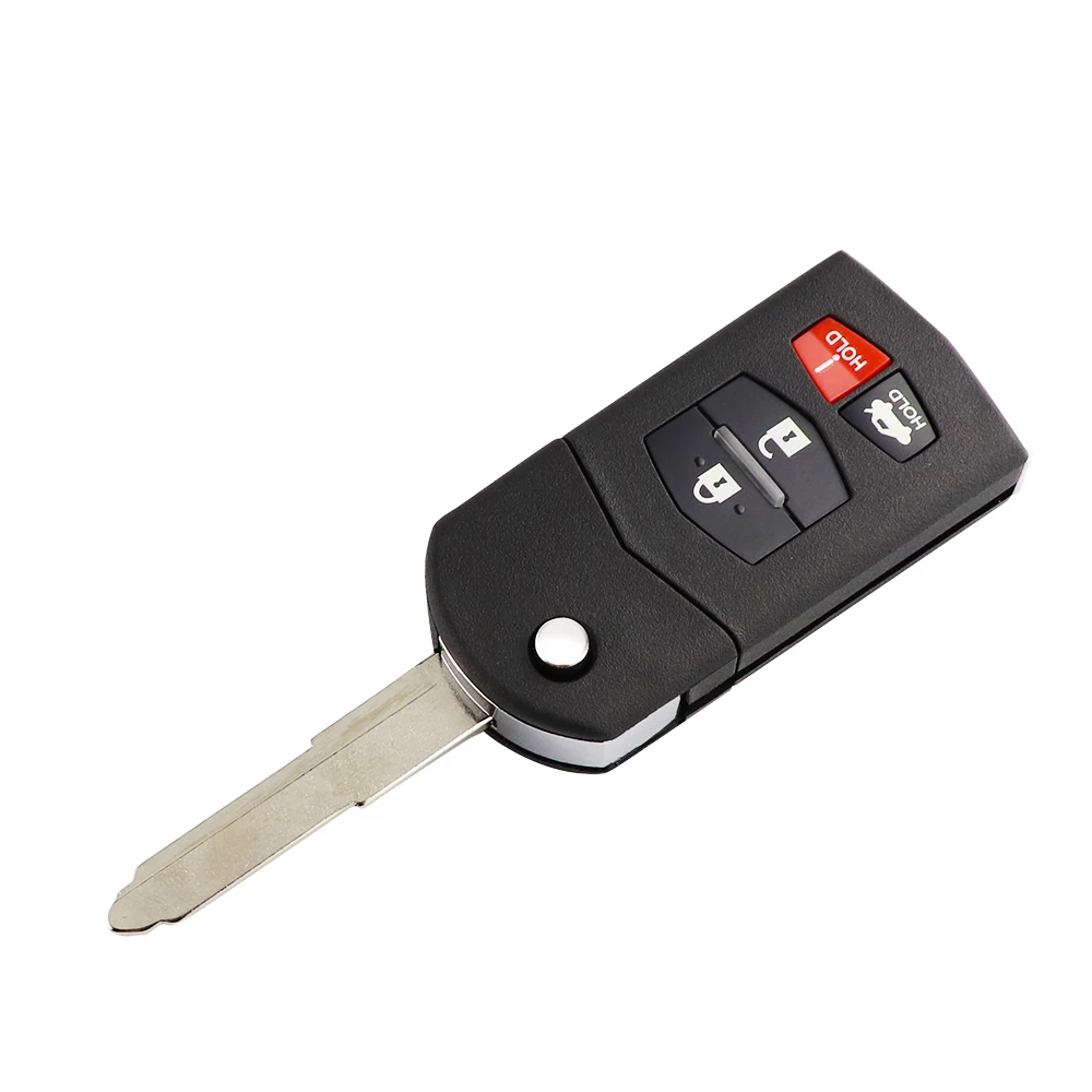 Keyforkess2/3/4 pulsanti portachiavi a distanza Fob Shell Flip pieghevole per Mazda 2 3 5 6 M6 MX5 CX5 CX7 CX9 RX8 con testa chiave lama non tagliata - H7586e3bf70164a3280d545a917d6798ad