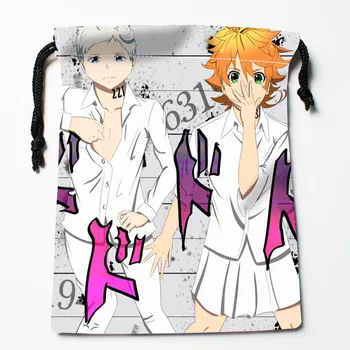 

Best Sell The Promised Neverland Drawstring Bags Print 18X22CM Soft Satin Fabric Resuable Storage Storage Clothes Bag Shoes Bag