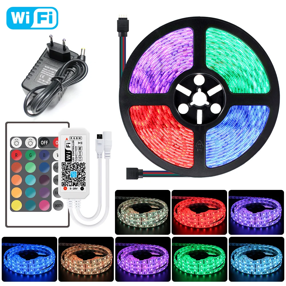 12V RGB светодиодный светильник водонепроницаемая 5M 10M 15M SMD 5050 WIFI гибкая лента