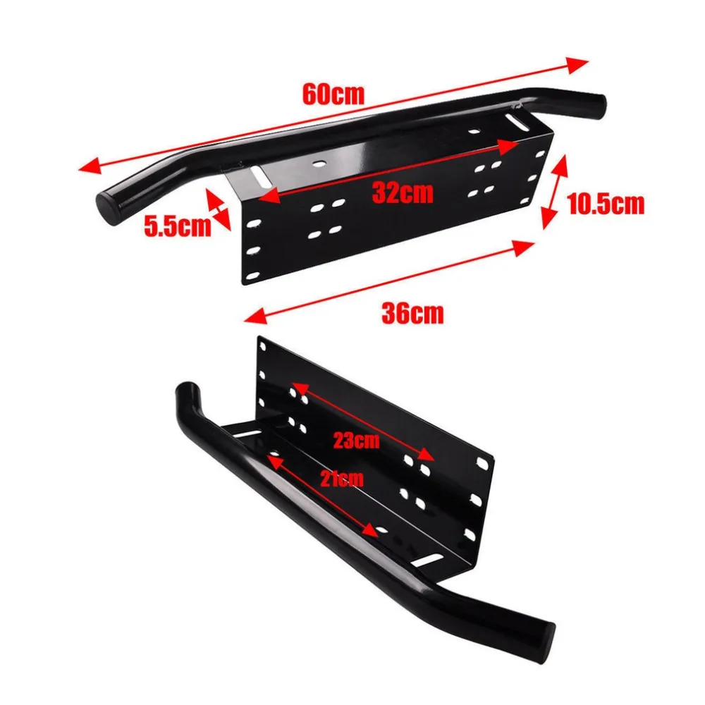 Car License Number Plate Frame Holder Light Bar Mount Front Bumper Black for Offroad Truck Vehicle Plate Bracket Car-styling