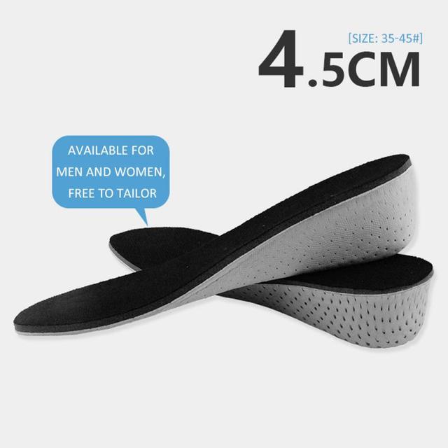 Increase Insole Heel Pad Lifting Inserts Memory Foam Breathable Lifts Shoe Pads Insoles 1.5/2.5/3.5/4.5Cm Unisex