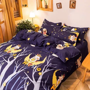 

BBSET Cartoon Psychedelic Starry Night Bedding Set Gift Duvet Cover Set Quilt Cover Pillowcase Queen Size Comforter Sets