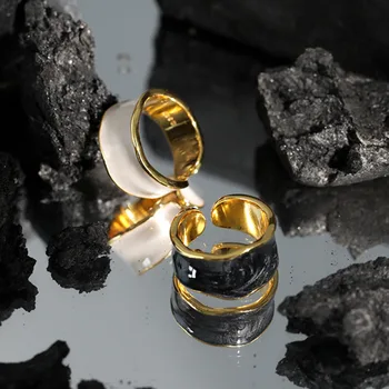 

Luxury Rings 925 Sterling Silver Gift For Women Geometric Korean Personalized Opening Ring Anillo Plata 925 Mujer Fine Jewellery