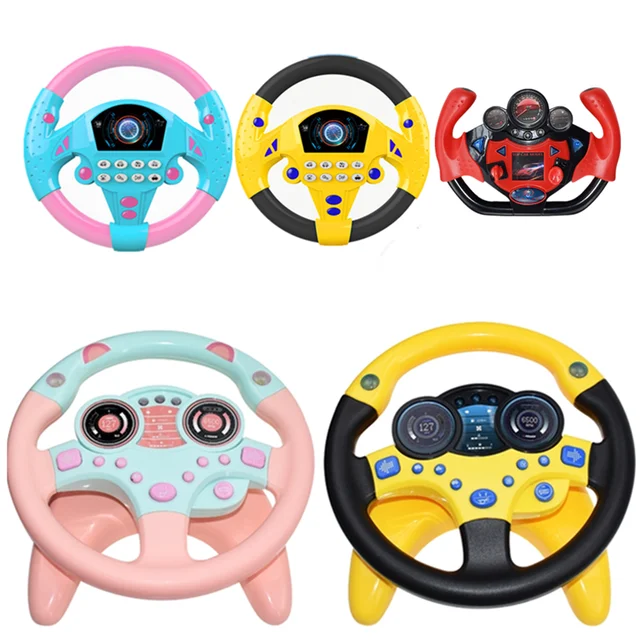 New Co-pilot Steering Wheel Simulation Driving Simulation Steering Wheel Children's Educational Toy with Base Voice Changer 3
