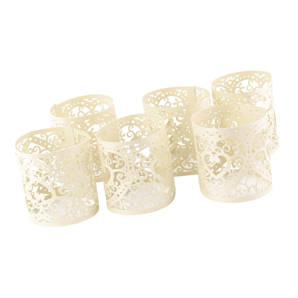 30pcs Heart Tea Light Candle Holders Flameless Candles Wrap Gift for Wedding Hollow love Heart Pattern Party Favors
