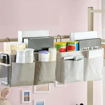 

Creative Hanging storage bag Bedside Storage Organizer Pocket Holder Dorm Magazine with Bag Storage Phone Room Bed Hook Boo Y5A4