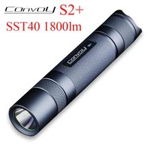 Convoy S2 + Luminus SST40 Linterna Led para campamento tienda de luz 18650 luz de Flash táctico lámpara 1800lm bicicleta Luz