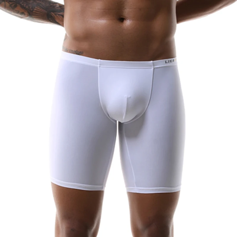 Men underwear Sexy Low Rise Breathable boxers High Elastic Underwear Boxers Viscose Trunks male panties - Цвет: White