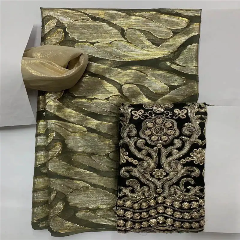 2+3.6+2 Yards Three-Piece Suit Silk Fabric 2022 High Quality Embroidery Printing Silk Fabric For Sewing Textile Material.N19 