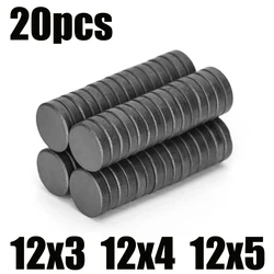 5 10 20pcs/Lot 12x5mm 12x4mm 12x3mm Black Small Round Magnet Fridge Ferrite Magnet  Round Speaker Magnet Permanent Magnet