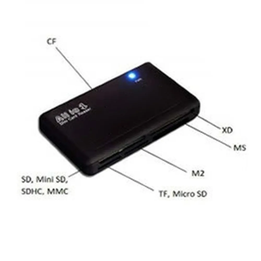 Мини-26 в 1 USB 2,0 High Speed устройство чтения карт памяти CF xD SD MS SDHC с Светодиодная лампа Карта Reader