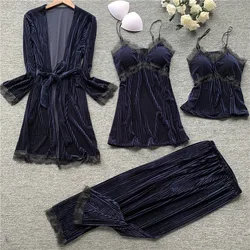 Velvet Women's Pajamas Set V Neck Design Luxury Cross Letter Print Sleepwear Like Home Clothes XXL Large Size Nightwear