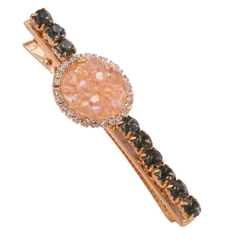 03 Rose Gold Модный Блестящий Кристалл Стразы бусины заколки для волос геометрические прямоугольные капли воды заколки-пряжки для волос Свадебные аксессуары для волос - Цвет: 03 Rose Gold
