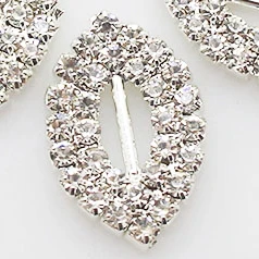 Silver Новые 24*16 мм 10 шт. двухрядные Стразы с ромбовидными пряжками ленты слайдер одежда свадебные пригласительные открытки аксессуары для волос - Цвет: Silver
