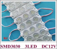 LED module with lens for lighting box beam angle vertically 15 horizontally 45 DC12V 75mm*20mm aluminum PCB SMD 3030 3 LED 3W