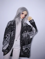 BJD – Cardigan chauve souris avec ourlet en Arc, vêtements de poupée, noir et gris, pour 1/3 et 1/4 BJD SD MSD SD17 oncle POPO68 SSDF, taille bjd 