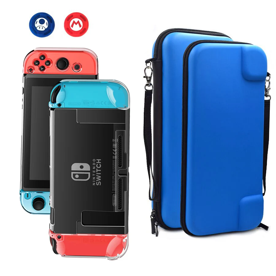 Чехол для Nintendo Switch жесткий защитный дорожный Прочный чехол с прозрачной