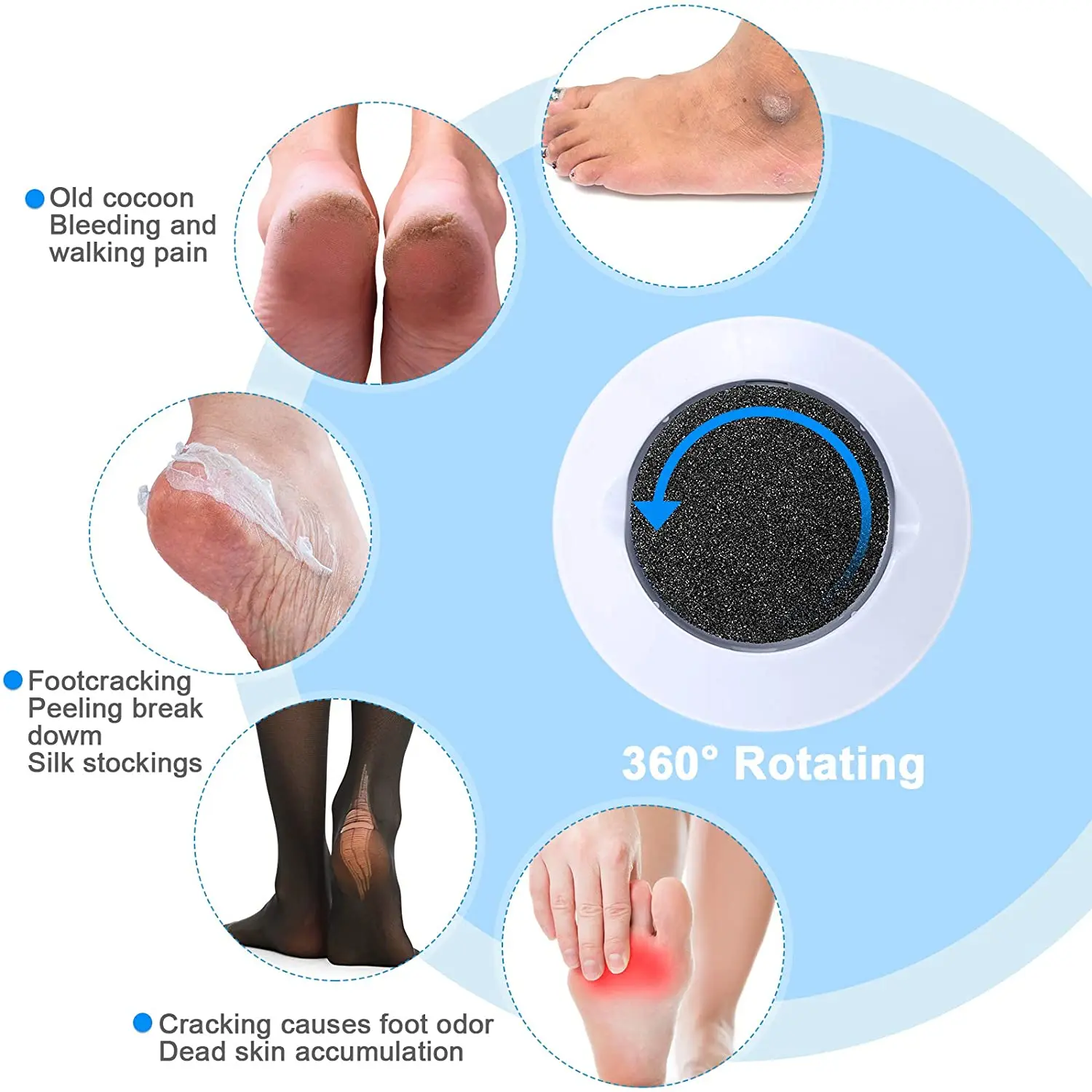 Dull Polish Foot care tool Heads Hard Skin Remover Refills 20Pcs for Scholls File Feet care Tool