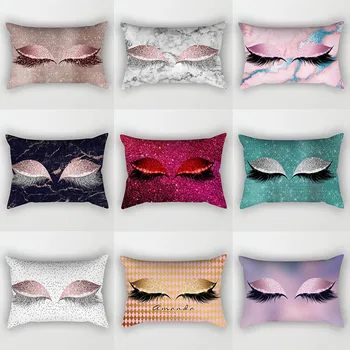 

Fashion Pillowcase 30x50 Eyelash Pattern Peach Skin Cushion Cover Living Room Sofa Bed Decoration Pillowcase Soft Comfortable