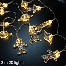 1,5/3 м светодиодный светильник-гирлянда космический корабль ракета Марс СВЕТОДИОДНЫЙ Ночник детская спальня украшения для домашнего праздника лампа