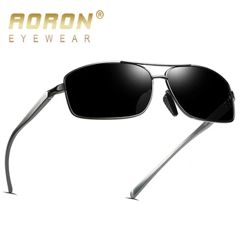

AORON Mens Polarized Sunglasses Men Classic Rectangle Sun Glasses Aluminum Magnesium Frame UV400 Eyewear