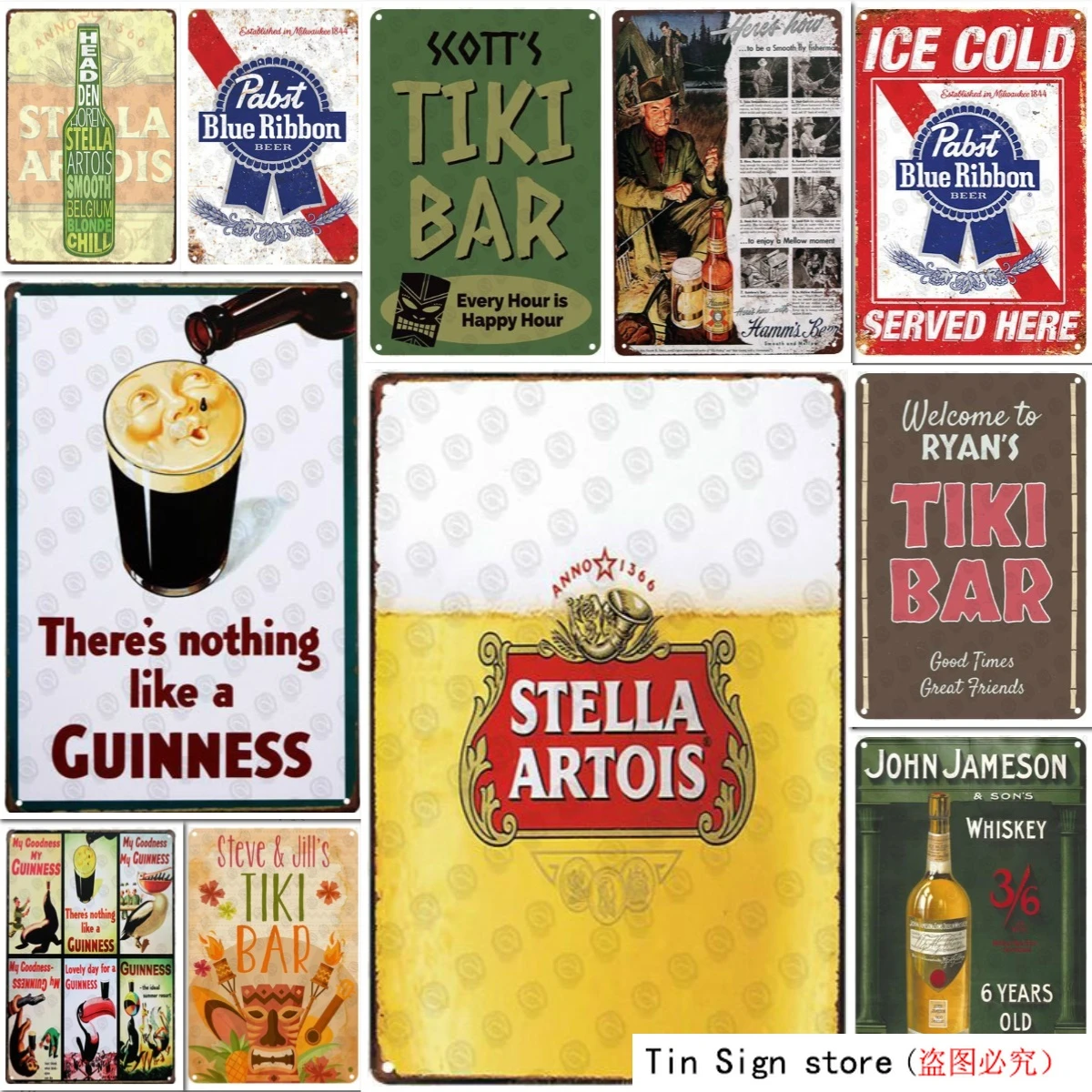 Tiki Bar Guinness Gorona Beer Tin Signs Home Bar Pub Decor Metal Tin Sign Vintage Plaque Signs Bar Pub Home Wall Decor Retro Plaques Signs Aliexpress