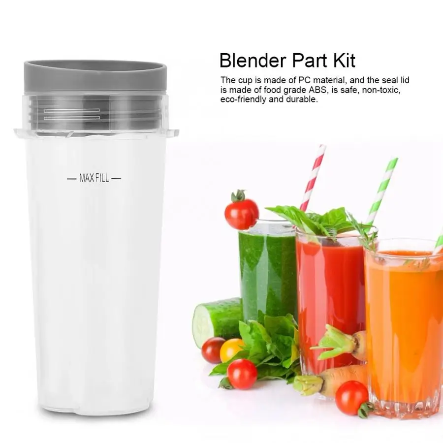 

16 oz Fruit Juicer Large Tall Cups +Lid Blender Part Kit for Blender Accessory Replacement