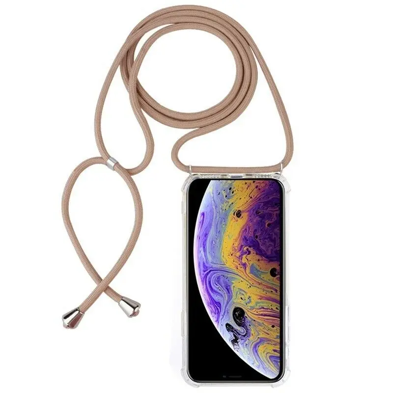 С роскошным ремешком через плечо чехол для iPhone прозрачная задняя крышка для iPhone 6 6S XS MAX 7 8 7 Plus 11Pro Max чехол