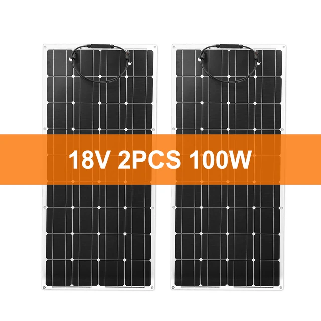 US $169.99 Dokio 18V 200W Flexible Monocrystalline Solar Panel For Car/Boat/ Home Solar Battery Can Charge 12V