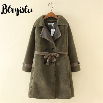 

Blvyisla Luxury Oversize Warm Long Trench Female Plus size Slim With Belt Coats Chic Windbreaker Tops Outwear