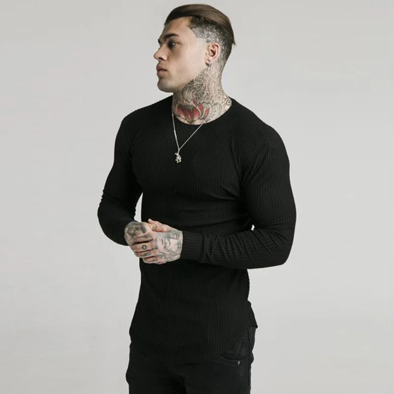 

2020 Men's Autumn and Winter Fashion Casual Fitness Running Slim Breathable Sweat-Absorbent Long Sleeve Basketball Jersey