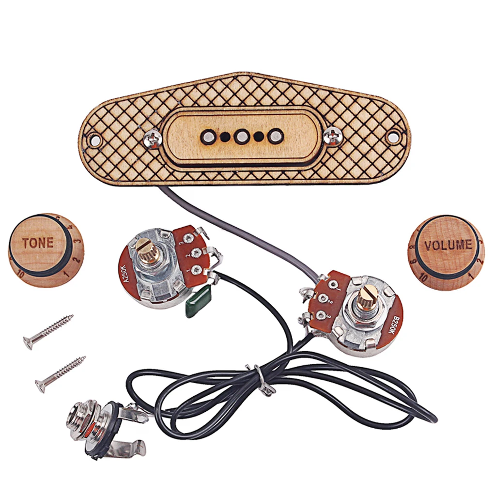 3-string Maple Cigar Box Guitar Pickup Wired with Volume and Tone