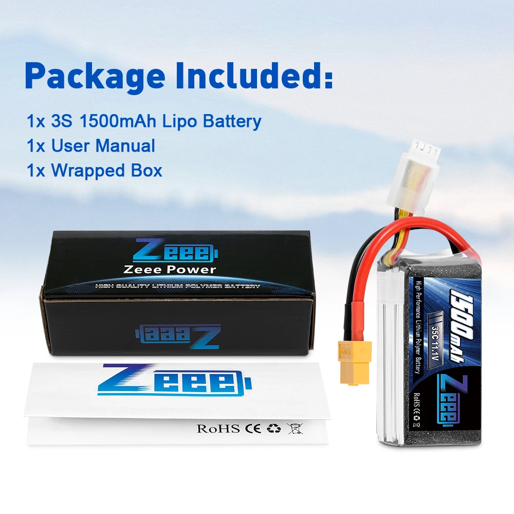 Zeee 11,1 V 1500mAh 35C 3S Lipo батарея с XT60 штепсельной вилкой софткейс RC зарядное устройство для RC Quad Drone RC автомобиль грузовик самолет FPV