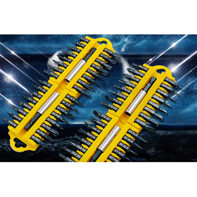 DWZ 17Pcs/Set 4 Type Tamper Proof Torx Hex Star Bit Magnetic Holder Screwdriver Bits
