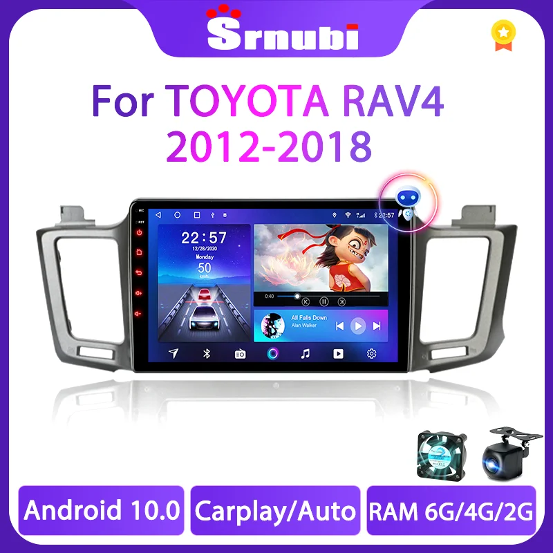 Srnubi для Toyota RAV4 RAV 4 XA40 XA50 2012-2018 2 Din Android Carplay Автомагнитола мультимедийный плеер
