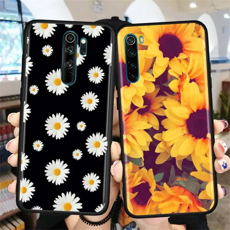 Summer Daisy Sunflower Floral Case For Xiaomi Redmi Note 10 Pro Max 9 8 7 Cover For Redmi K40 Pro Plus 9 Power 9A 9C 9T Shell