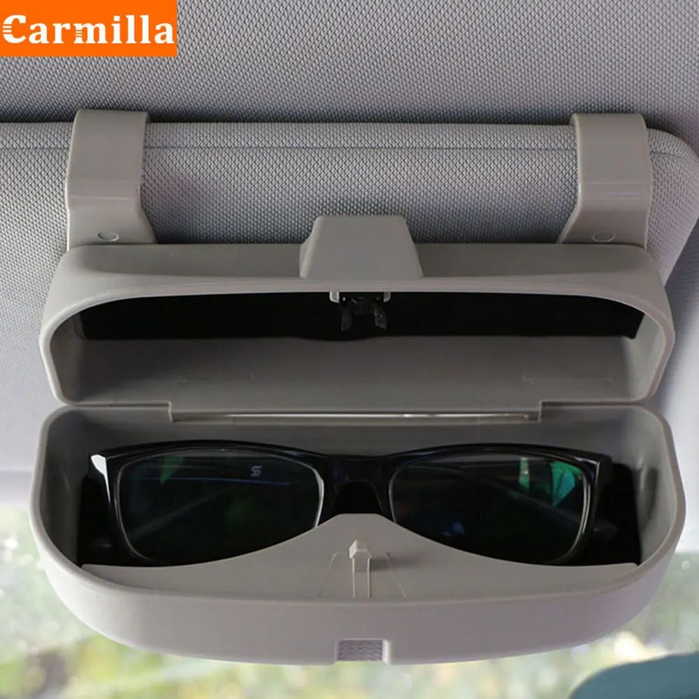 Creativity Car accesories Car Glasses Storage Box Case Holder Fit for Audi A1 A3 A4 A5 A6L A8 Q3 Q5 Gray sunglass holder for Car Eyeglass Organizer Color : Black 