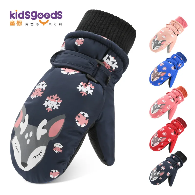

New Style Children Ski Gloves Men And Women Child Baby Winter Waterproof Cold Windproof Anti-slip Three Layer Warm Outdoor