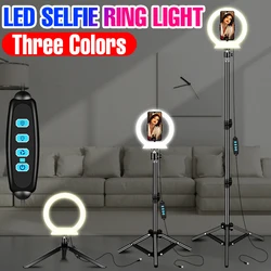 Anel de luz luzes vídeo usb led selfie círculo preenchimento lâmpada com tripé fotografia iluminação regulável ringlamp filmando lâmpadas vídeo