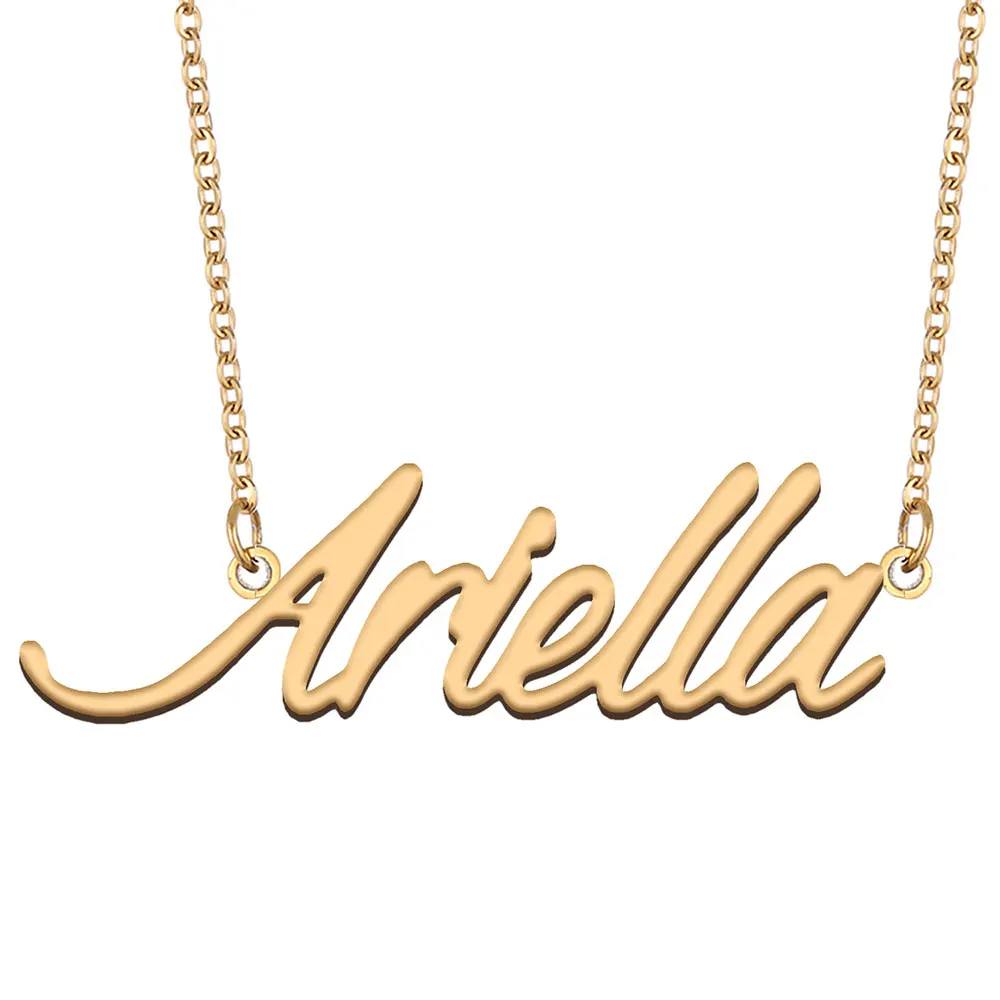 

Ariella Name Necklace Women Stainless Steel Personalized Jewelry Gold Plated Nameplate Pendant Femme Mothers Girlfriend Gift