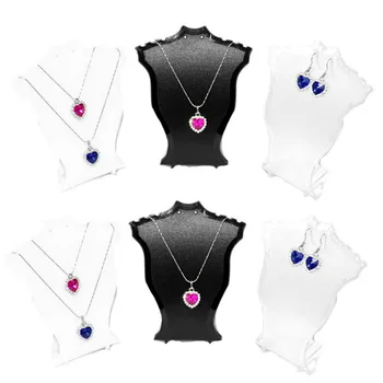 

6Pcs Plastic Pendant Necklace Chain Earring Jewelry Earring Bracelet Jewelry Hard Display Stand 3 Colors