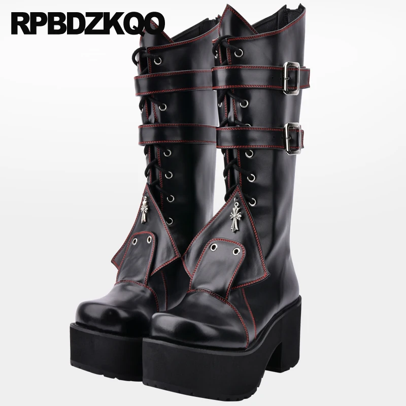 Rock Chunky Big Size High Heel 10 Metal 