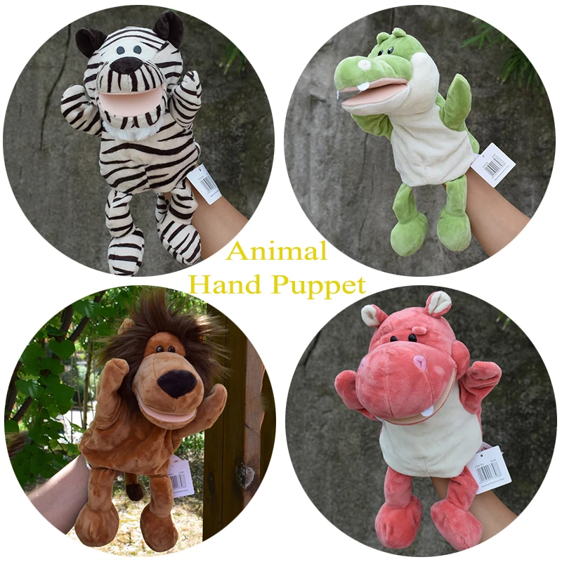 Children Animal Hand Puppet Toy Cartoon Cute Plush Elephant Turtle Giraffe Puppet Toy Hand Doll Storytelling Education Toy Gifts