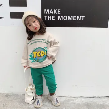 

WLG Autumn baby boys girls hoodies kids beige letter printed o-neck long sleeve hoodie children casual all match sweatshirt